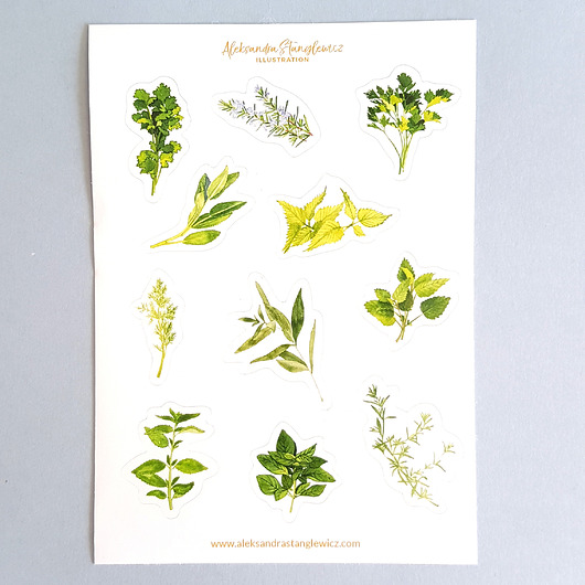 naklejki i wlepy Zioła - naklejki do kalendarza, bullet journal