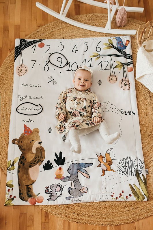 kocyki, kołderki, pościel dla dzieci Kocyk foto Urodziny misia " -duży