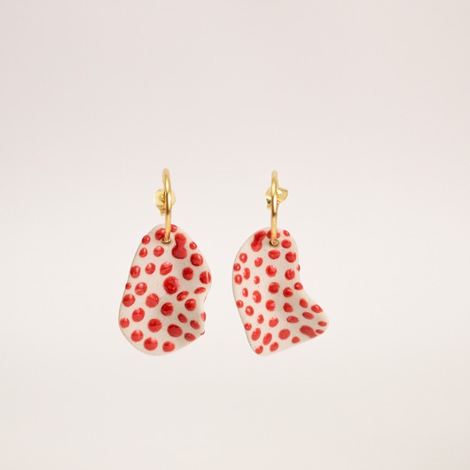 kolczyki ceramiczne Kolczyki ceramiczne płatki red dots