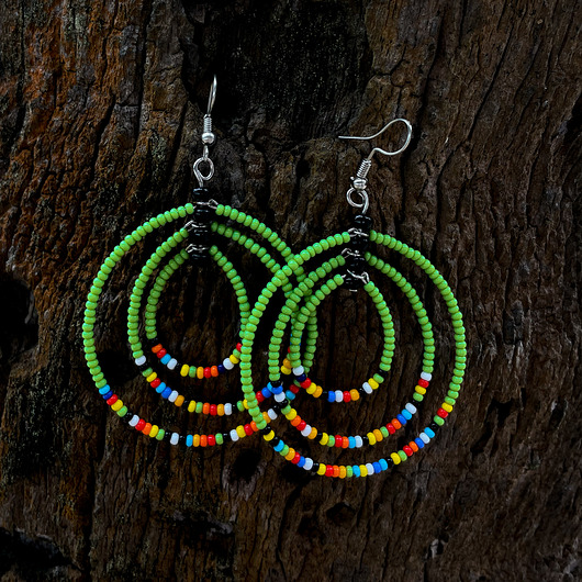 kolczyki soutache Kolorowe afrykańskie kolczyki Green Galax