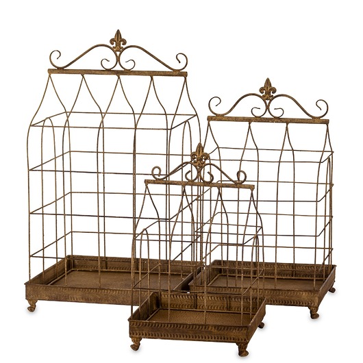 kwietniki Klatki dekoracyjne metalowe 3 sztuki