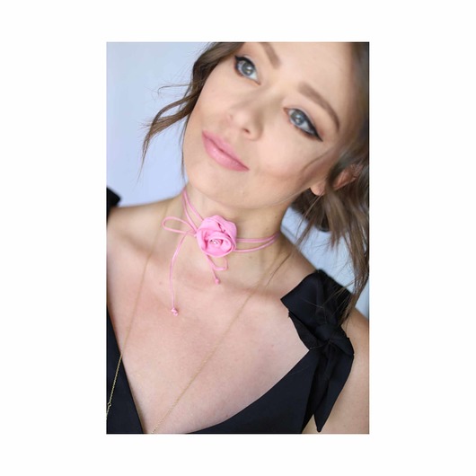 chokery Mały różowy  choker