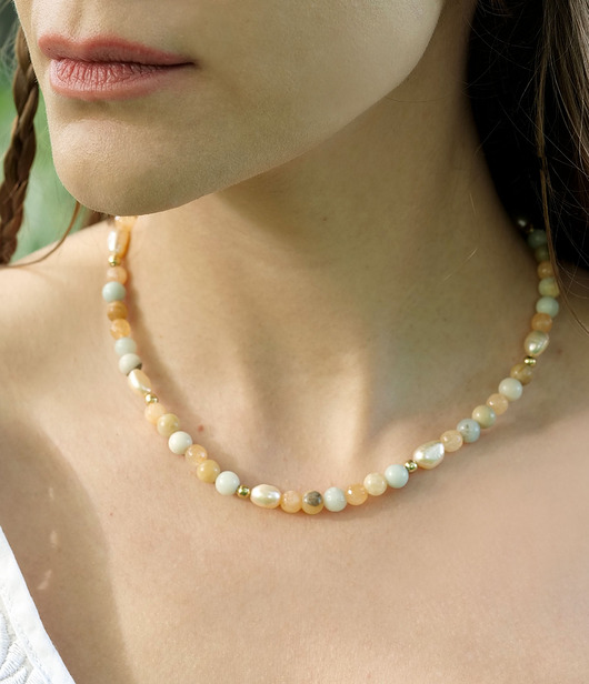 naszyjniki - inne Naszyjnik Apricot Blush