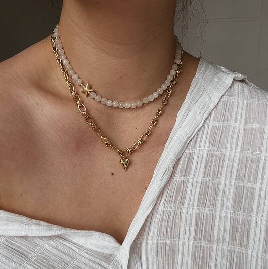 naszyjniki - inne Naszyjnik Kamień Księżycowy Gwiazdka