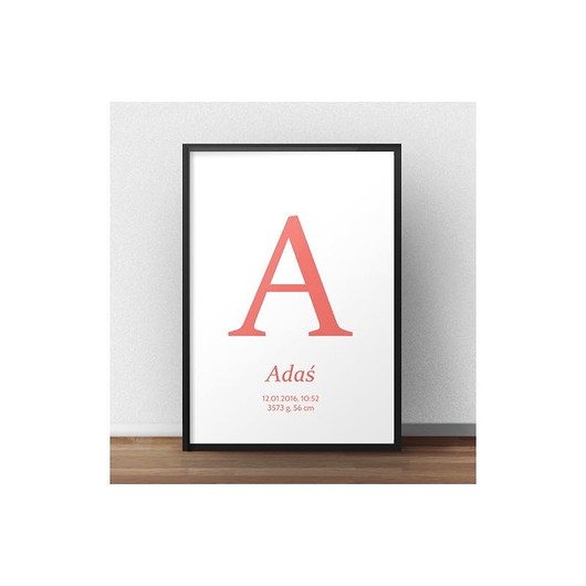 Plakat z metryczką urodzinową dla dziecka 30x40 scandiposter