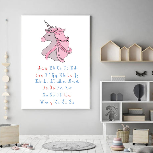 alfabet Montessori  plakat dla dzieci Plakatowka