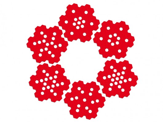 6 śnieżynek 10cm AT design