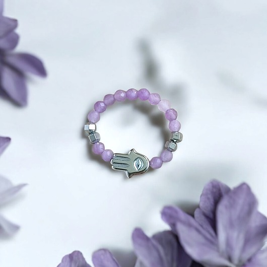 pierścionki elastyczne HARMONIA & OCHRONA - pierścionek :: ametyst, hematyt