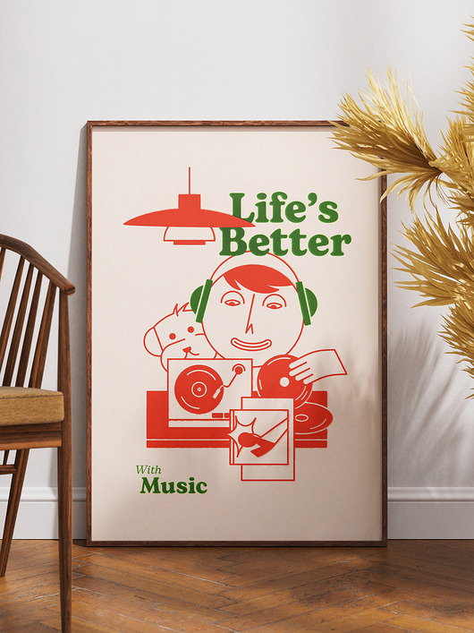 plakaty Plakat Life's Better With  Music