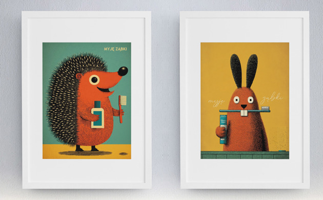 plakaty Plakat myję ząbki komple 2 plakaty