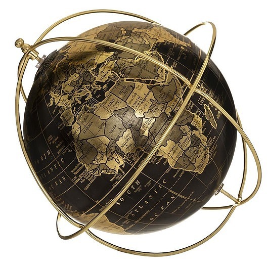 dodatki - różne Globus Dekoracyjny World Black