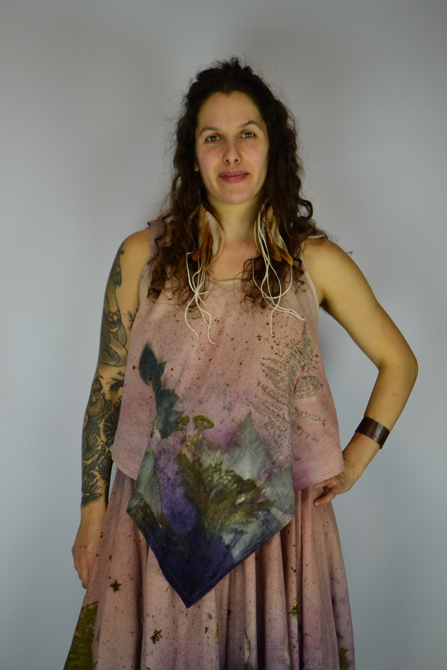 topy damskie Barwiona Roślinami Bluzka Polna Wróżka