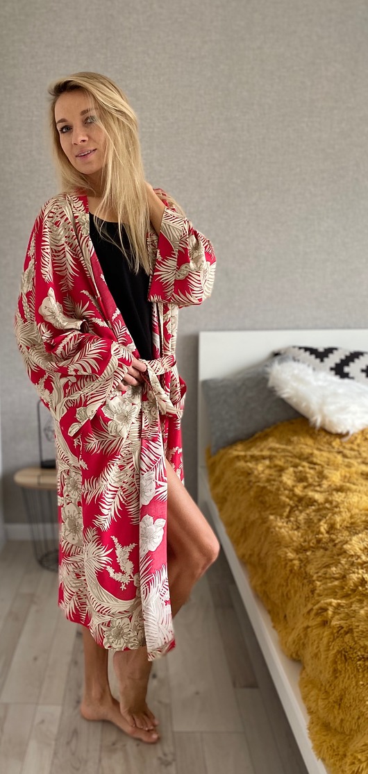 Szlafrok narzutka kimono z wiskozy HisOutfit