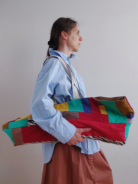 akcesoria do jogi Torba na joge /miasto ZERO WASTE patchwork len