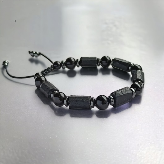 biżuteria męska S-L - ochronna bransoletka - turmalin, onyks, hematyt