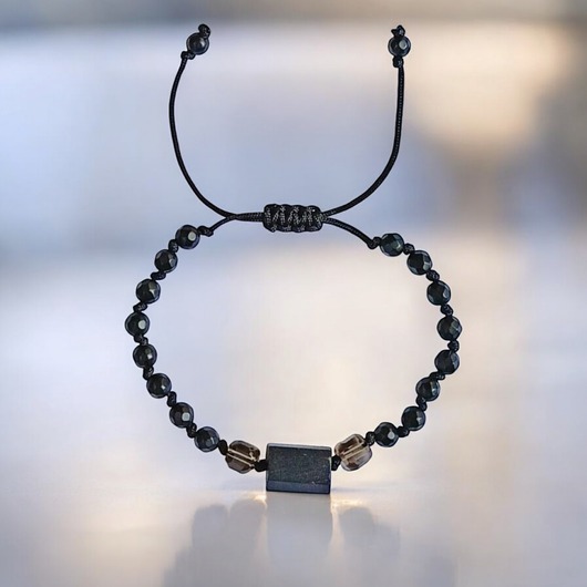 bransoletki z kamieni naturalnych OCHRONNA bransoletka - czarny turmalin, kwarc dymny, onyks mat