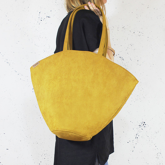 Shelly bag torba musztardowa nubuk wodoodporny hairoo