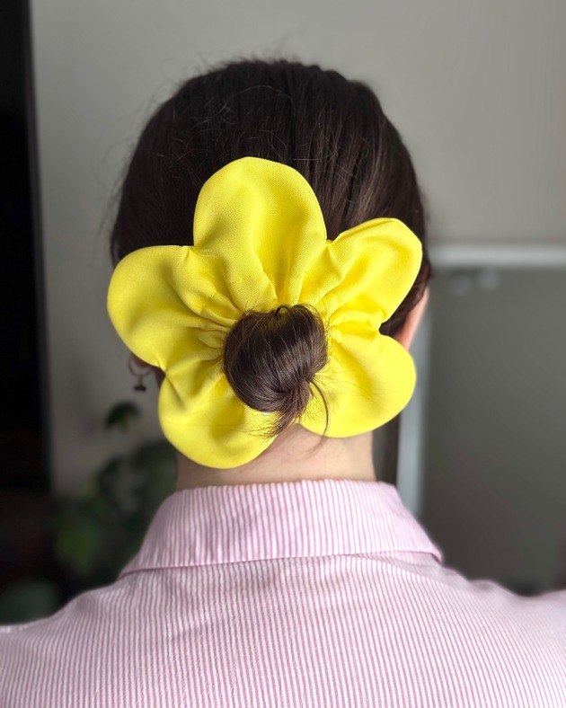 gumki do włosów Flower Scrunchie Cytrynowa