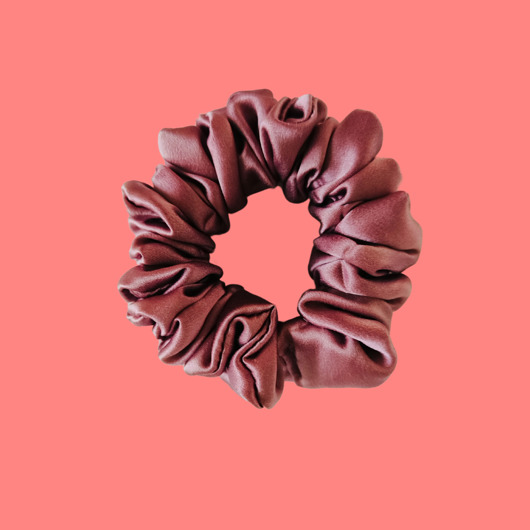 gumki do włosów Gumka jedwabna, scrunchie, frotka brudny róż MIDI