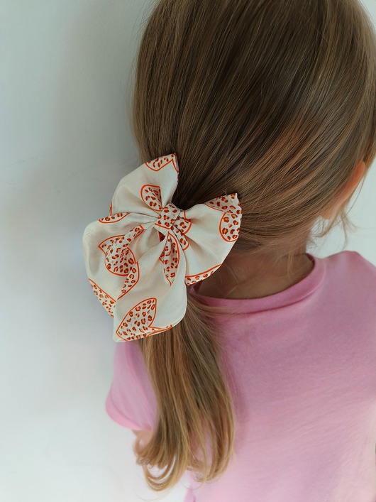 dziewczynka - inne Gumka jedwabna z kokardą MINI scrunchie wild love