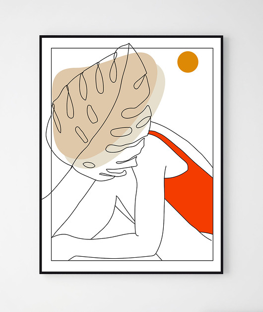 Plakat minimalistyczny KOBIETA/ No.4 Szare Kropki