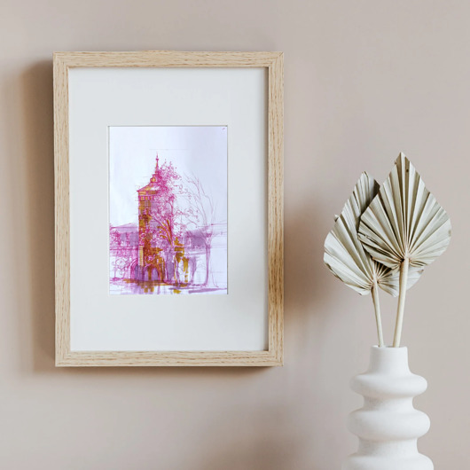 grafiki i ilustracje WYPRZEDAŻ SZTUKI! Rysunek cienkopis Mury Kraków oryginalny 21x30 cm