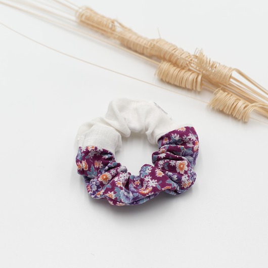 gumki do włosów Scrunchie/frotka len bawełna patchwork