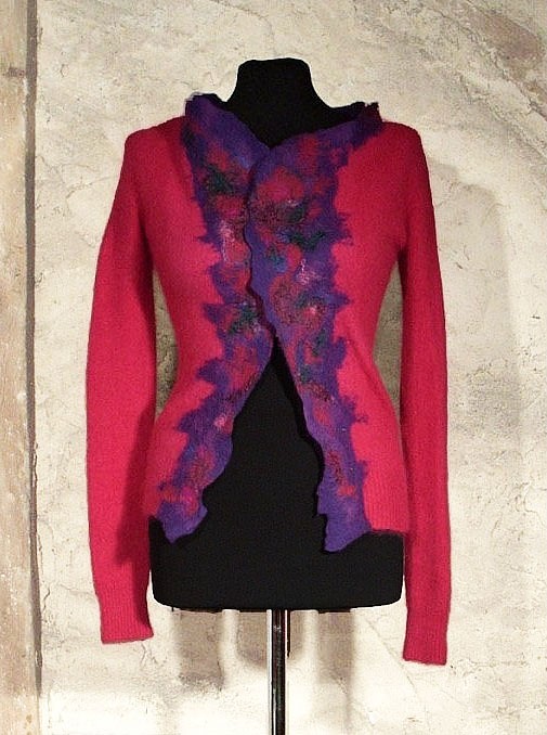 Jedwabnofilcowy Cardigan Sweterek: S / M filcant