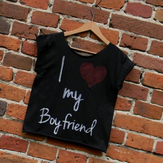 I LOVE MY BOYFRIEND koszulka oversize [36 S] Marvellousette