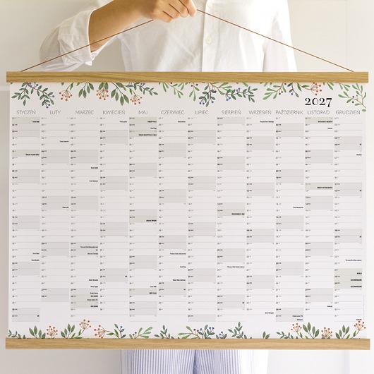 kalendarze i plannery Planer ścienny 2027 - Polskie Święta, Niedziele Handlowe 70x100 cm