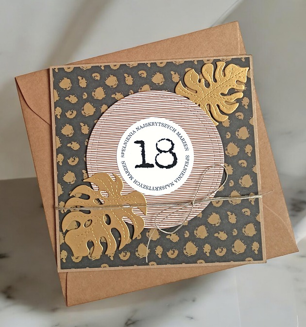 kartki scrapbooking 18-te urodziny : KARTKA URODZINOWA : monstera