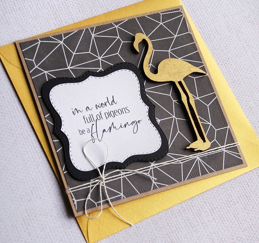 kartki scrapbooking Be a flamingo! GLAM kartka uniwersalna : flaming