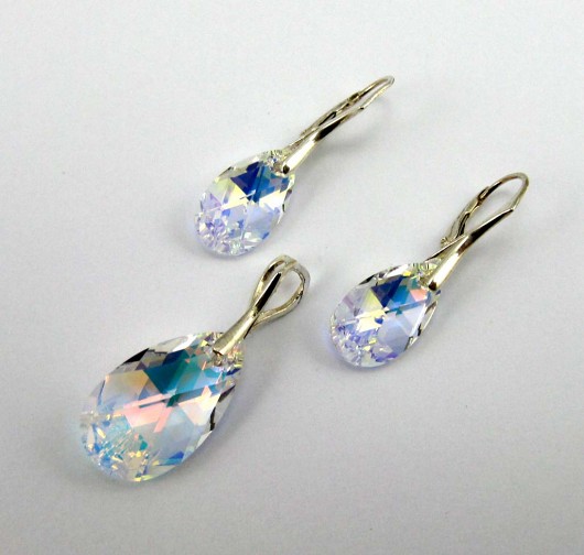 kryształ Swarovski Crystal AB w srebrze PRYZMAT