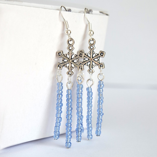 kolczyki - inne Kolczyki łapacz snów - gwiazda, niebieskie