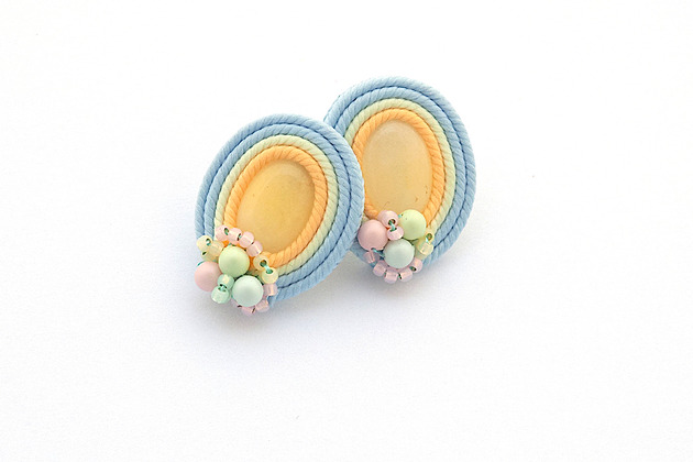 kolczyki soutache Pastelowe lato - mini