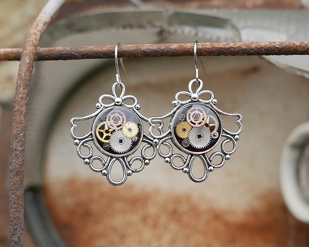 kolczyki z żywicy Mechaniczne kolczyki 287