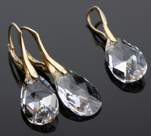 Komplet kryształ Swarovski crystal w złocie - łezki mellody