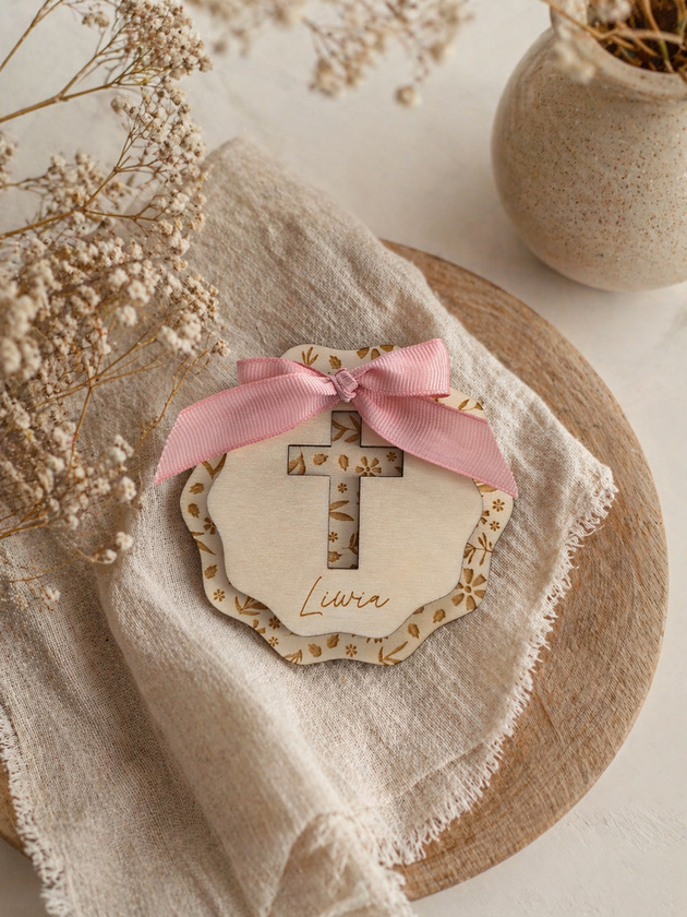 komunia - pozostałe Tabliczka z krzyżykiem