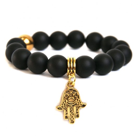 matowy blackstone & hamsa (ręka fatimy) kaktusia