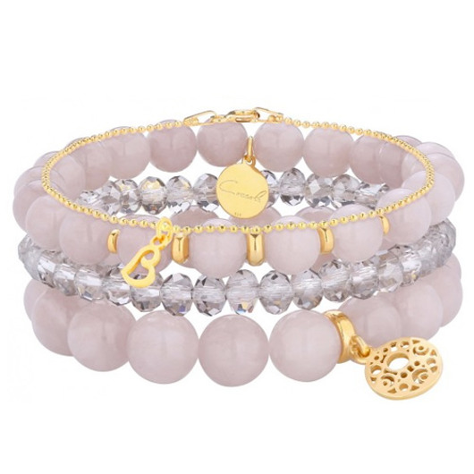 BRANSOLETKI SREBRO 925 JADEIT, KRYSZTAŁ Coccola JEWELLERY
