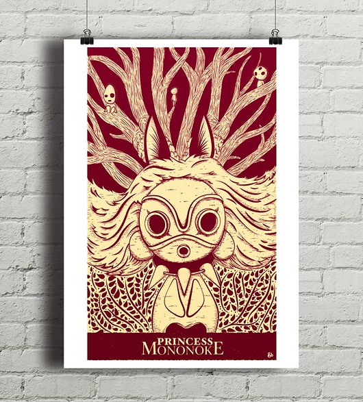 Princess Mononoke - Ghibli - plakat A2 minimalmill