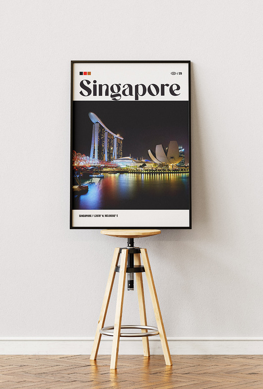 plakaty Minimalistyczny plakat Singapur