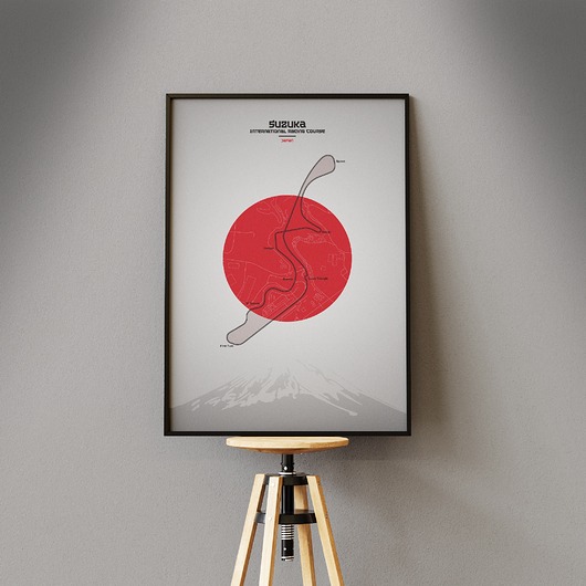 plakaty Plakat Tory wyścigowe -Suzuka