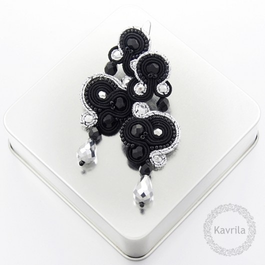 kolczyki soutache black carnival kavrila
