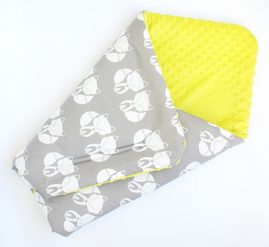 Rożek becik otulacz mata 75 x 75 Minky Owl on cotton
