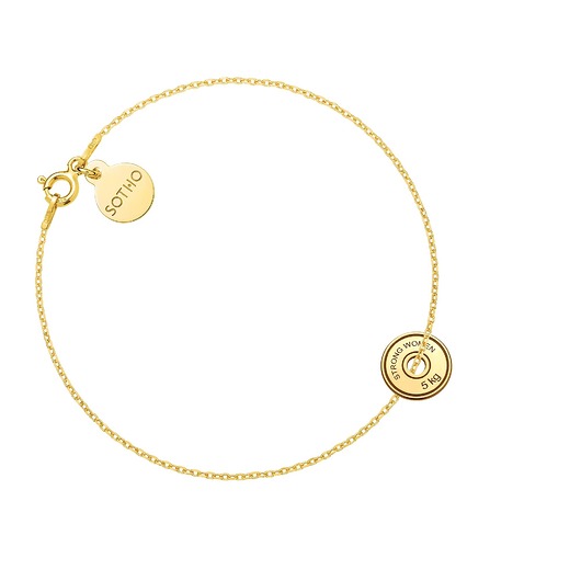 srebrne naszyjniki Złota bransoletka z odważnikiem do hantli STRONG WOMEN 5 KG