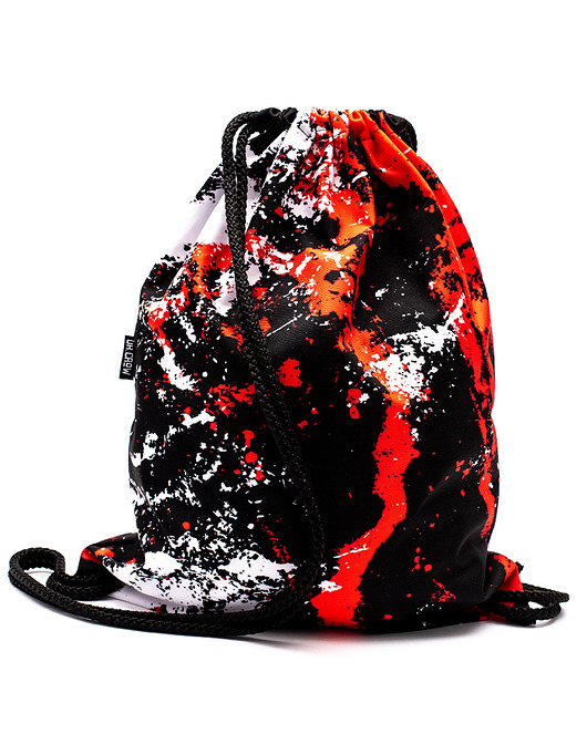 torebki, worki i plecaki dziecięce Worek Plecak Wodoodporny DR.CROW Marble Black Red