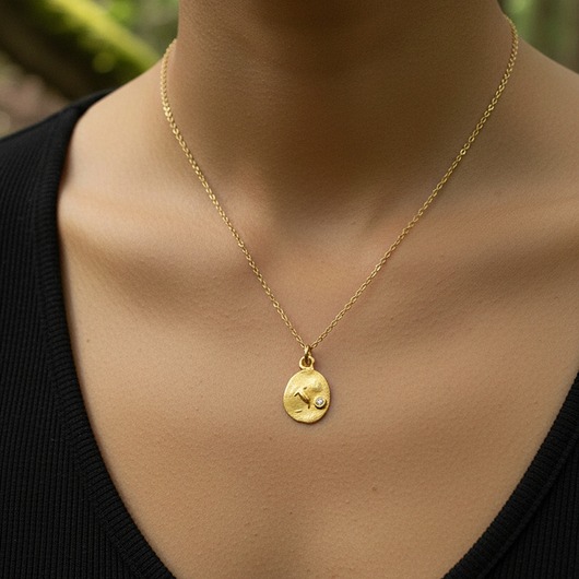 złote naszyjniki Naszyjnik z Cyrkonią i Pąkiem Kwiatu