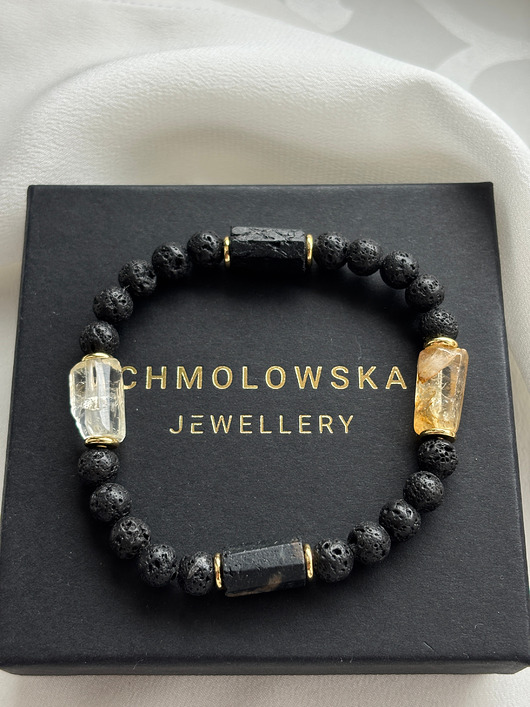 biżuteria męska Bransoletka męska Cytryn i Turmalin