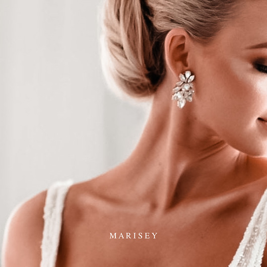 Biżuteria ślubna Kolczyki ślubne z kryształami Zella